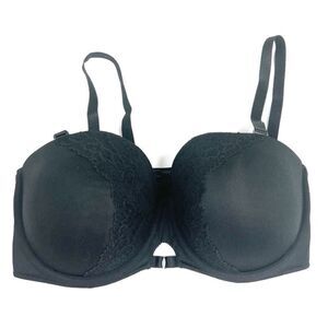 Torrid Black Lace Microfiber Push-Up Multi-Way Strapless Bra